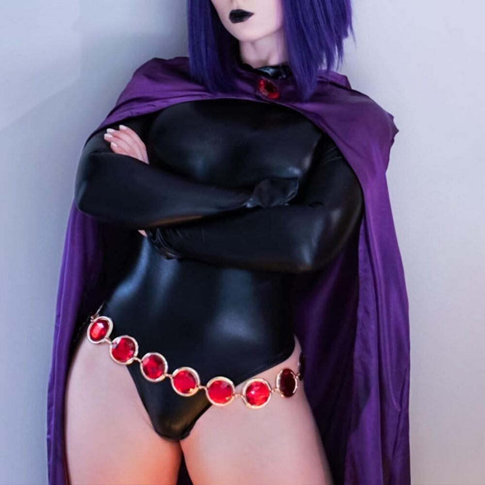 7566 Halloween Purple Cloak Cosplay Set For Hooded Purple Cape - Picture 6 of 6
